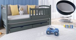 Kinderbett mit zusätzlichem Bett Galaxy - 80x180 cm - Graphit