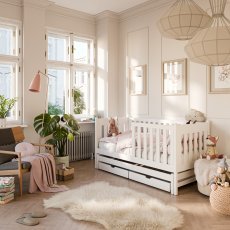 Kinderbett mit zusätzlichem Bett Kaja - 90x190 cm - Weiß