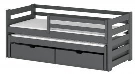 Kinderbett mit zusätzlichem Bett Kubus - 80x160 cm - Graphit