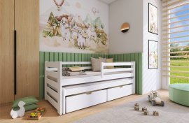 Kinderbett mit zusätzlichem Bett Kubus - 80x200 cm - Weiß