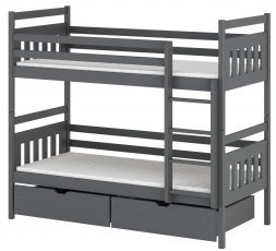 Bett auf Etage Adas - 80x160 cm - Graphit