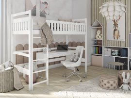 Hochbett Mia - 90x200 cm - Weiß