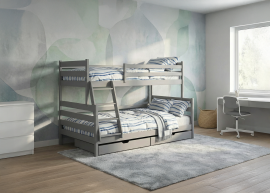 Bett na kat Fami - 90x200/120x200 cm - Grau