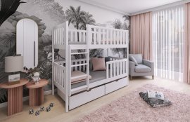 Bett hoch Michalina - 80x200 cm - Weiß