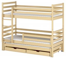 Bett Luk mit zusätzlichem Bett - 90x190 cm - Kiefer