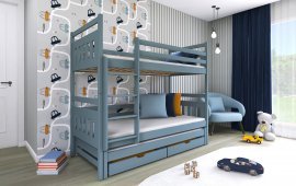 Bett Seweryn mit Zusatzbett - 90x190 cm - Grau