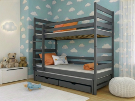 Bett Tomi mit Zusatzbett - 80x200 cm - Graphit