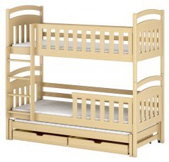 Bett mit zusätzlichem Bett Viki - 80x180 cm - Kiefer