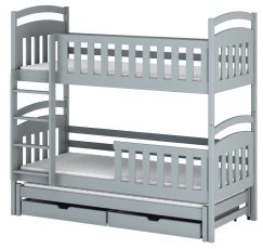 Bett Viki mit Zusatzbett - 80x200 cm - Grau