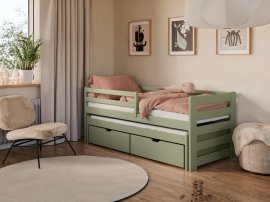 Kinderbett mit zusätzlichem Bett Senso - 90x200 cm - Oliv