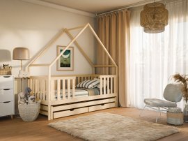 Kinderbett mit Zusatzbett Magic - 80x180 cm - Kiefer