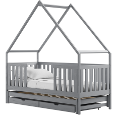 Kinderbett mit zusätzlichem Bett Magic - 90x200 cm - grau