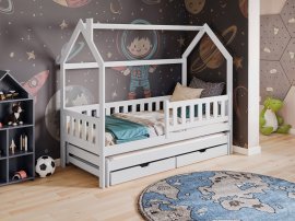 Kinderbett mit Zusatzbett Monkey - 80x160 cm - weiß