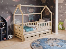 Kinderbett mit Zusatzbett Monkey - 80x180 cm - Kiefer