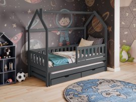 Kinderbett mit Zusatzbett Monkey - 80x200 cm - Graphit