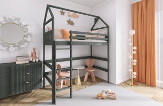 Etagenbett Gloria - 80x200 cm - Graphit