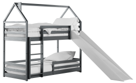 Etagenbett mit Rutsche Play - 90x190 cm - Graphit
