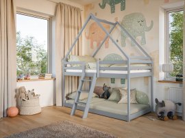 Etagenbett Sweet - 90x200 cm - grau