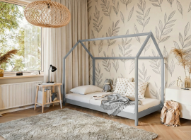 Kinderhausbett Lucky – 80x180 cm – grau