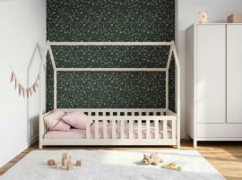 Kinderbett Haus Noan – 90x200 cm – creme
