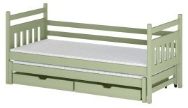 Kinderbett mit Zusatzbett Daniel – 80x200 cm – Oliv