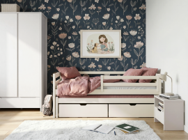 Kinderbett mit Zusatzbett Senso – 90x190 cm – Creme