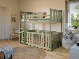 Etagenbett Cris – 90x190 cm – Oliv