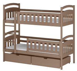 Etagenbett Ignas – 80x160 cm – Milchschokoladenbraun
