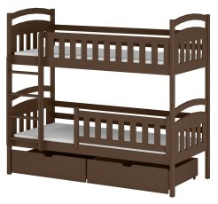 Etagenbett Ignas – 90x200 cm – dunkelschokoladenbraun