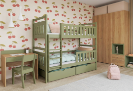 Etagenbett Monika – 80x180 cm – oliv