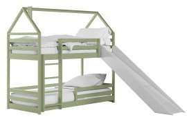 Etagenbett mit Rutsche Play – 90x200 cm – Oliv