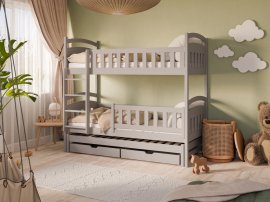 Etagenbett mit Zusatzbett Blanka – 80x160 cm – kaschmir