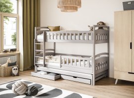 Etagenbett mit Zusatzbett Blanka – 90x200 cm – Kaschmir