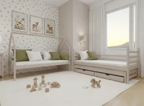 Lano - Etagenbett mit Zusatzbett Dalia – 80x160 cm – kaschmir