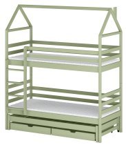Lano - Etagenbett mit Zusatzbett Dalia – 90x190 cm – Oliv