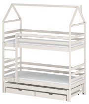 Lano - Etagenbett mit Zusatzbett Dalia – 90x200 cm – Creme
