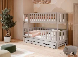 Etagenbett mit zusätzlicher Liege Lea – 80x160 cm – Kaschmir