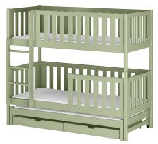 Lano - Etagenbett mit Zusatzbett Lea – 80x200 cm – Oliv
