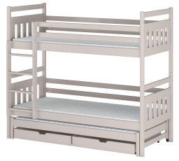 Etagenbett mit Zusatzbett Seweryn – 90x190 cm – Kaschmir