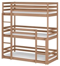 Etagenbett Ted für 3 Kinder – 80x200 cm – Zimt