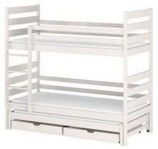 Lano - Etagenbett mit Zusatzbett Tomi – 80x180 cm – Creme
