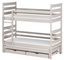 Lano - Etagenbett mit Zusatzbett Tomi – 90x190 cm – Kaschmir