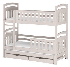 Etagenbett mit Zusatzbett Viki – 80x160 cm – Kaschmir