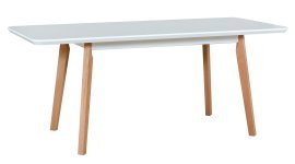 Ausziehbarer Esstisch Oslo 7 – naturfarbene Buche/Weiß