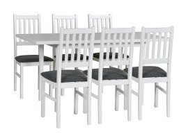 Esszimmer-Set Tisch Max 10 Weiß + 6 Stühle Bos 12 Weiß 8B