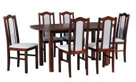 Esszimmer-Set Tisch Wenus 1 Nussbaum + 6 Stühle Bos 2 Nussbaum 1B