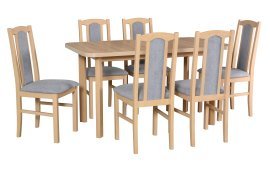 Esszimmer-Set Tisch Wenus 2 P Sonoma + 6 Stühle Bos 7 Sonoma 1B