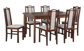 Esszimmer-Set Tisch Modena Nuss 1 P + 6 Stühle Bos 9 Nuss 11B