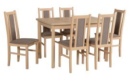 Esszimmer-Set Tisch Max 5 P Sonoma + 6 Stühle Bos 14 Sonoma 6B Hygge 20