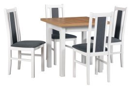 Esszimmer-Set Tisch Max 8 Weiß/Wotan + 6 Stühle Bos 14 Weiß 2B